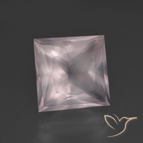 Cuarzo rosa Rosado rosa muy claro natural de 6.40 ct, Cuadrado, Transparente