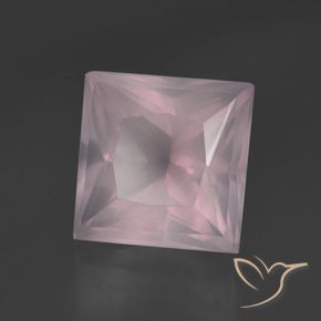 Cuarzo rosa Rosado claro natural de 4.26 ct, Cuadrado, Transparente