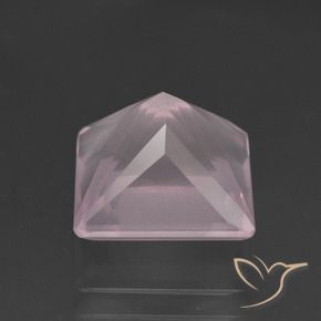 Cuarzo rosa Rosado claro natural de 4.26 ct, Cuadrado, Transparente