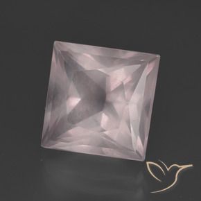 Cuarzo rosa Rosado muy claro natural de 5.46 ct, Cuadrado, Transparente