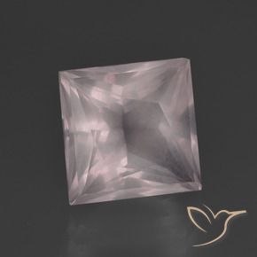 Cuarzo rosa Rosado muy claro natural de 5.60 ct, Cuadrado, Transparente