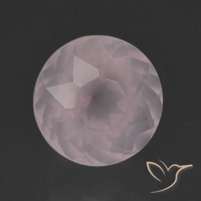 Cuarzo rosa Rosado muy claro natural de 6.47 ct, Redondo, Transparente