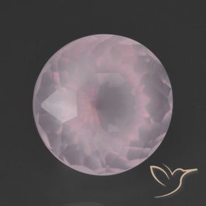 Cuarzo rosa Rosado claro natural de 6.88 ct, Redondo, Transparente