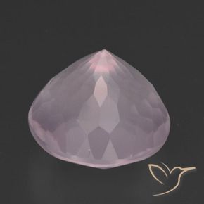 Cuarzo rosa Rosado claro natural de 6.88 ct, Redondo, Transparente