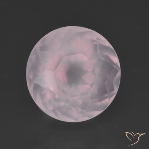Cuarzo rosa Rosado muy claro natural de 6.87 ct, Redondo, Transparente