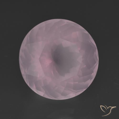 Cuarzo rosa Rosado Bubblegum natural de 9.32 ct, Redondo, Transparente