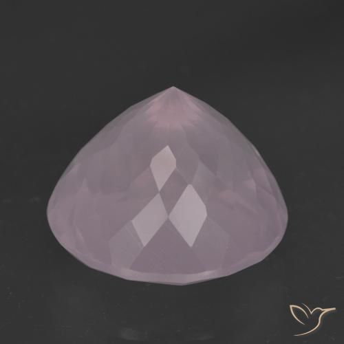 Cuarzo rosa Rosado Bubblegum natural de 9.32 ct, Redondo, Transparente