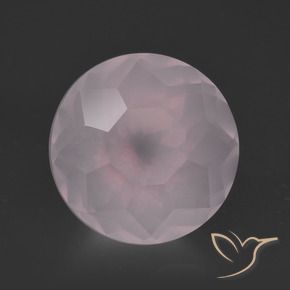 Cuarzo rosa Rosado claro natural de 6.36 ct, Redondo, Transparente