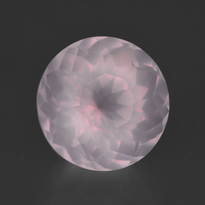 Cuarzo Rosa Rosado claro natural de 5.82 ct, Corte Redondo, Transparente