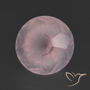 Cuarzo rosa Rosado claro natural de 7.65 ct, Redondo, Transparente