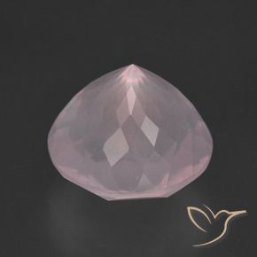 Cuarzo rosa Rosado claro natural de 7.65 ct, Redondo, Transparente