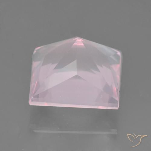 Cuarzo Rosa Rosado claro natural de 5.34 ct, Cuadrado, Transparente
