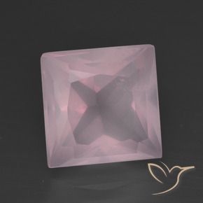 Cuarzo rosa Rosado claro natural de 4.47 ct, Cuadrado, Transparente