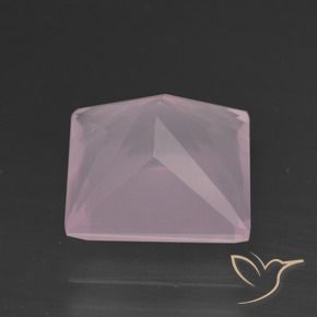 Cuarzo rosa Rosado claro natural de 4.47 ct, Cuadrado, Transparente