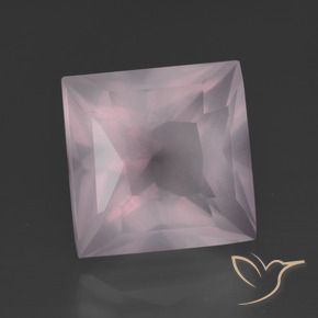 Cuarzo rosa Rosado claro natural de 7.22 ct, Cuadrado, Transparente