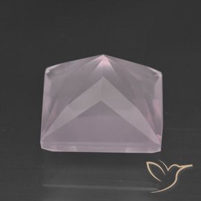 Cuarzo rosa Rosado claro natural de 7.22 ct, Cuadrado, Transparente