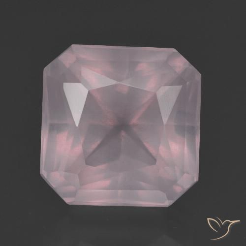 9.58ct Natural Rosado claro Cuarzo rosa, corte esmeralda, Transparente