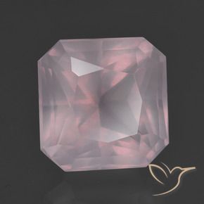 Cuarzo rosa Rosado claro natural de 9.58 ct, Corte Octágono / Esmeralda, Transparente
