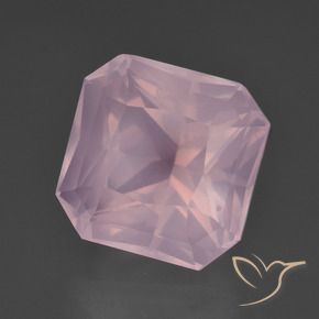 Cuarzo rosa Rosado rosa medio natural de 9.50 ct, Corte Octágono / Esmeralda, Transparente