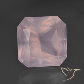 Cuarzo rosa Rosado claro natural de 10.08 ct, Corte Octágono / Esmeralda, Transparente