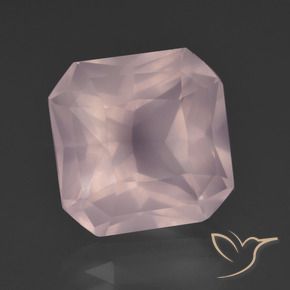 Cuarzo rosa Rosa rosado natural de 9.33 ct, Corte Octágono / Esmeralda, Transparente