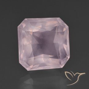 Cuarzo rosa Rosado claro natural de 8.63 ct, Corte Octágono / Esmeralda, Transparente