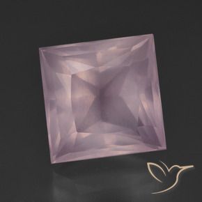 Cuarzo rosa Rosado claro natural de 9.15 ct, Cuadrado, Transparente