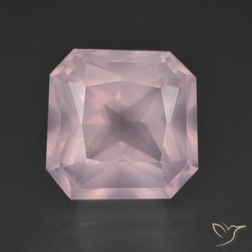 8.55ct Natural Rosado claro Cuarzo rosa, corte esmeralda, Transparente