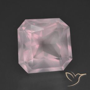 Cuarzo rosa Rosado claro natural de 8.55 ct, Corte Octágono / Esmeralda, Transparente