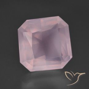 Cuarzo rosa Rosado Bubblegum natural de 8.50 ct, Corte Octágono / Esmeralda, Transparente
