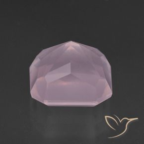 Cuarzo rosa Rosado Bubblegum natural de 8.50 ct, Corte Octágono / Esmeralda, Transparente