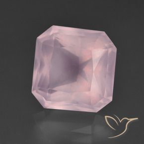 Cuarzo rosa Rosado Bubblegum natural de 7.91 ct, Corte Octágono / Esmeralda, Transparente