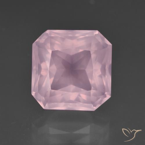 7.57ct Natural Rosado rosa medio Cuarzo rosa, corte esmeralda, Transparente