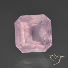 Cuarzo rosa Rosado rosa medio natural de 7.57 ct, Corte Octágono / Esmeralda, Transparente