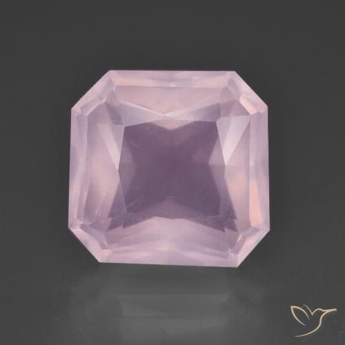 7.37ct Natural Rosado cereza claro Cuarzo rosa, corte esmeralda, Transparente