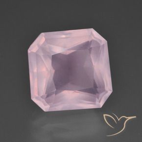 Cuarzo rosa Rosado cereza claro natural de 7.37 ct, Corte Octágono / Esmeralda, Transparente