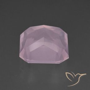 Cuarzo rosa Rosado cereza claro natural de 7.37 ct, Corte Octágono / Esmeralda, Transparente