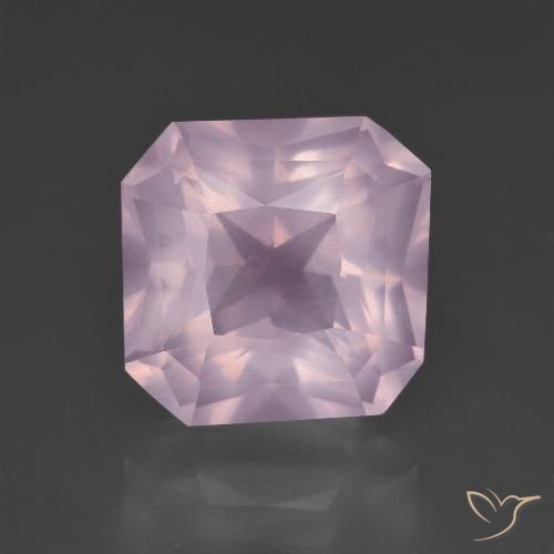 6.87ct Natural Rosado claro Cuarzo rosa, corte esmeralda, Transparente