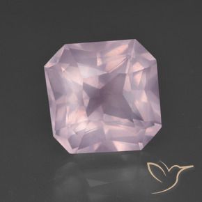 Cuarzo rosa Rosado claro natural de 6.87 ct, Corte Octágono / Esmeralda, Transparente