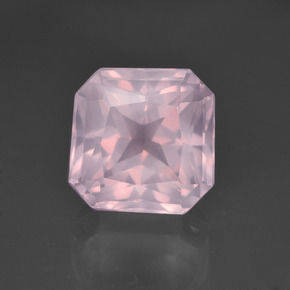 Cuarzo rosa rosa natural de 6,18 ct, corte esmeralda, transparente