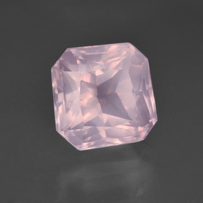 Cuarzo rosa rosa natural de 6,18 ct, corte esmeralda, transparente