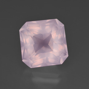 Cuarzo rosa rosa natural de 6,04 ct, corte esmeralda, transparente