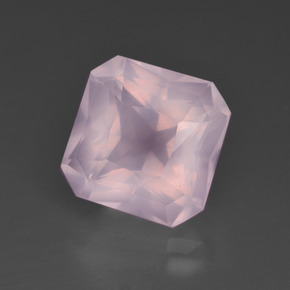 Cuarzo rosa rosa natural de 6,04 ct, corte esmeralda, transparente