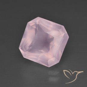 Cuarzo rosa Rosado Bubblegum natural de 5.75 ct, Corte Octágono / Esmeralda, Transparente
