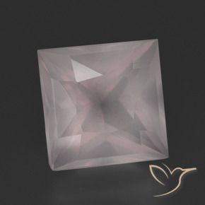 Cuarzo rosa Rosado claro natural de 7.35 ct, Cuadrado, Transparente