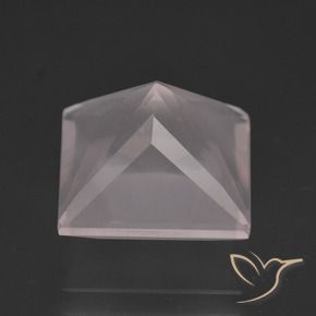 Cuarzo rosa Rosado claro natural de 7.35 ct, Cuadrado, Transparente