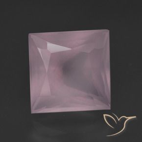 Cuarzo rosa Rosado rosa medio natural de 7.40 ct, Cuadrado, Transparente