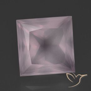 Cuarzo rosa Rosado claro natural de 7.81 ct, Cuadrado, Transparente