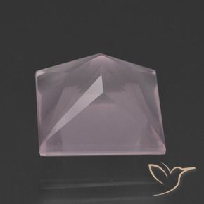 Cuarzo rosa Rosado claro natural de 7.81 ct, Cuadrado, Transparente