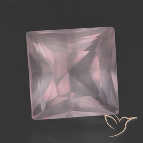 Cuarzo rosa Rosado claro natural de 8.10 ct, Cuadrado, Transparente